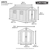 Lifetime cobertizo de 2.44m x 4.57m