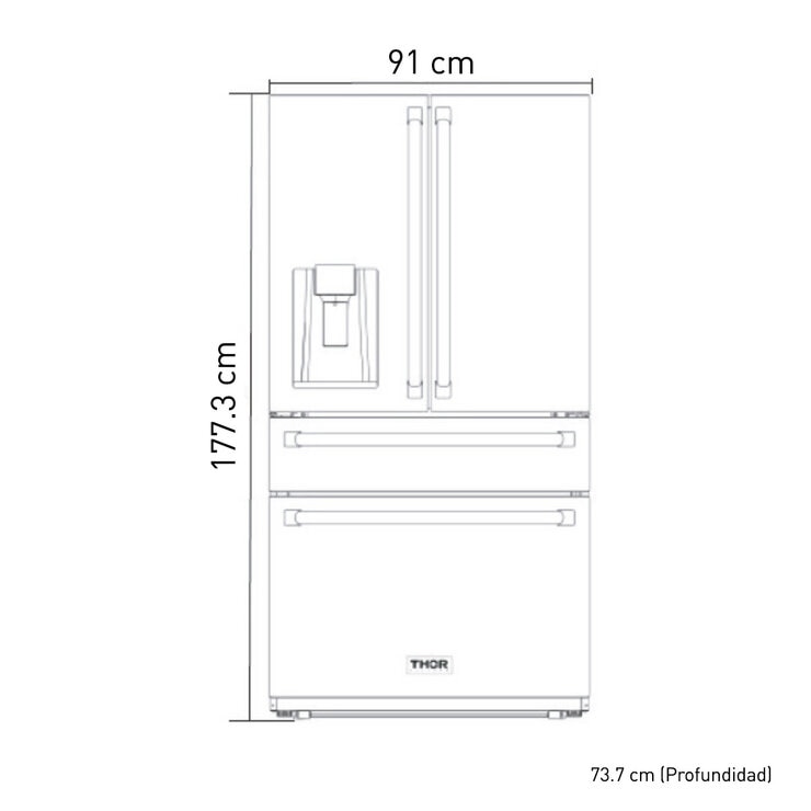 Thor Kitchen Refrigerador 36" French Door