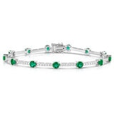 Pulsera de Esmeraldas y Diamantes .81ctw