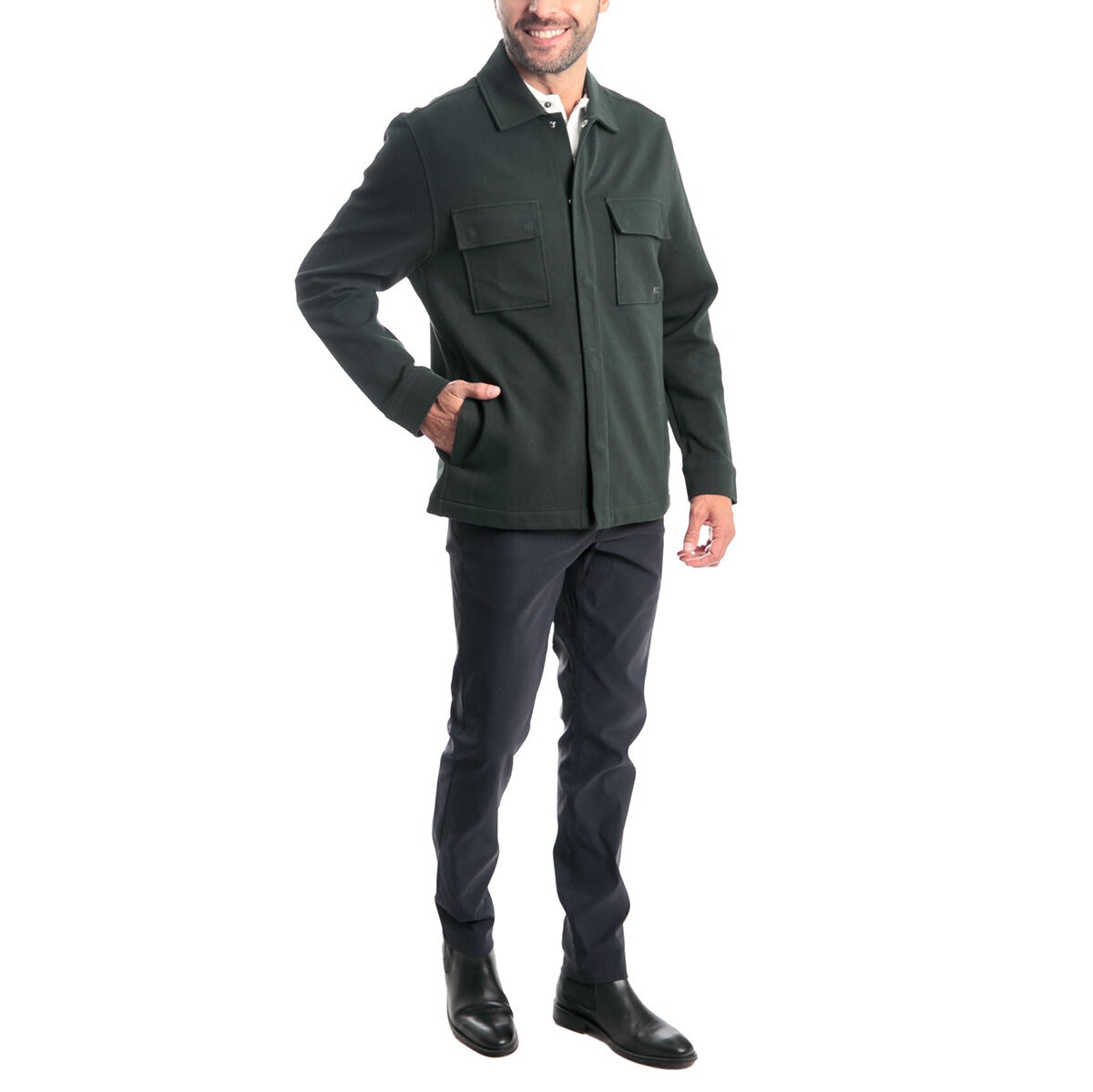 Kenneth Cole Sobrecamisa para Caballero Verde Grande Kenneth Cole Sobrecamisa para Caballero Verde Grande