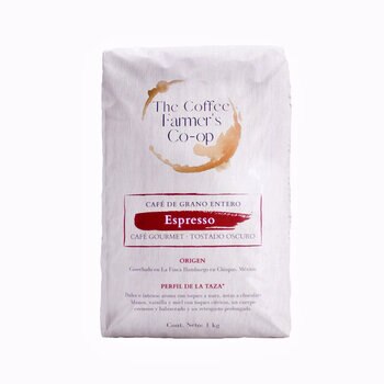 The Coffee Farmer’s Coop Café Espresso Tostado Oscuro Grano Entero 1 kg