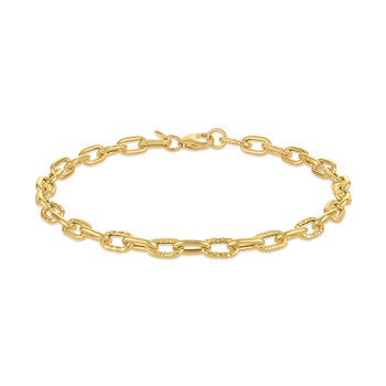 Pulsera de Eslabones, Oro Amarillo de 14K Pulsera de Eslabones, Oro Amarillo de 14K