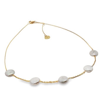 Mayfer, Collar en Aleación de Metal, con Perlas Naturales para Dama