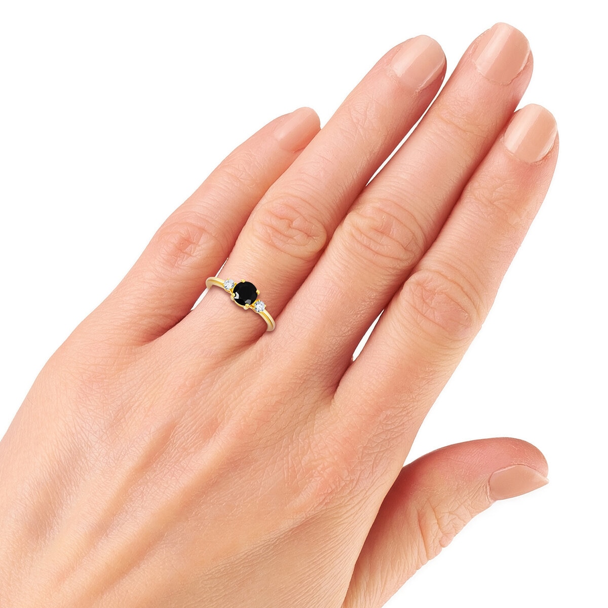 Anillo de Onix con Diamantes 0.15ctw, Oro Amarillo 14K