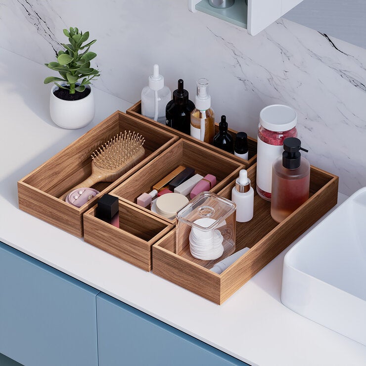Seville Classics Cajas Organizadoras de Madera de Acacia, 10 Piezas Seville Classics Cajas Organizadoras de Madera de Acacia, 10 Piezas
