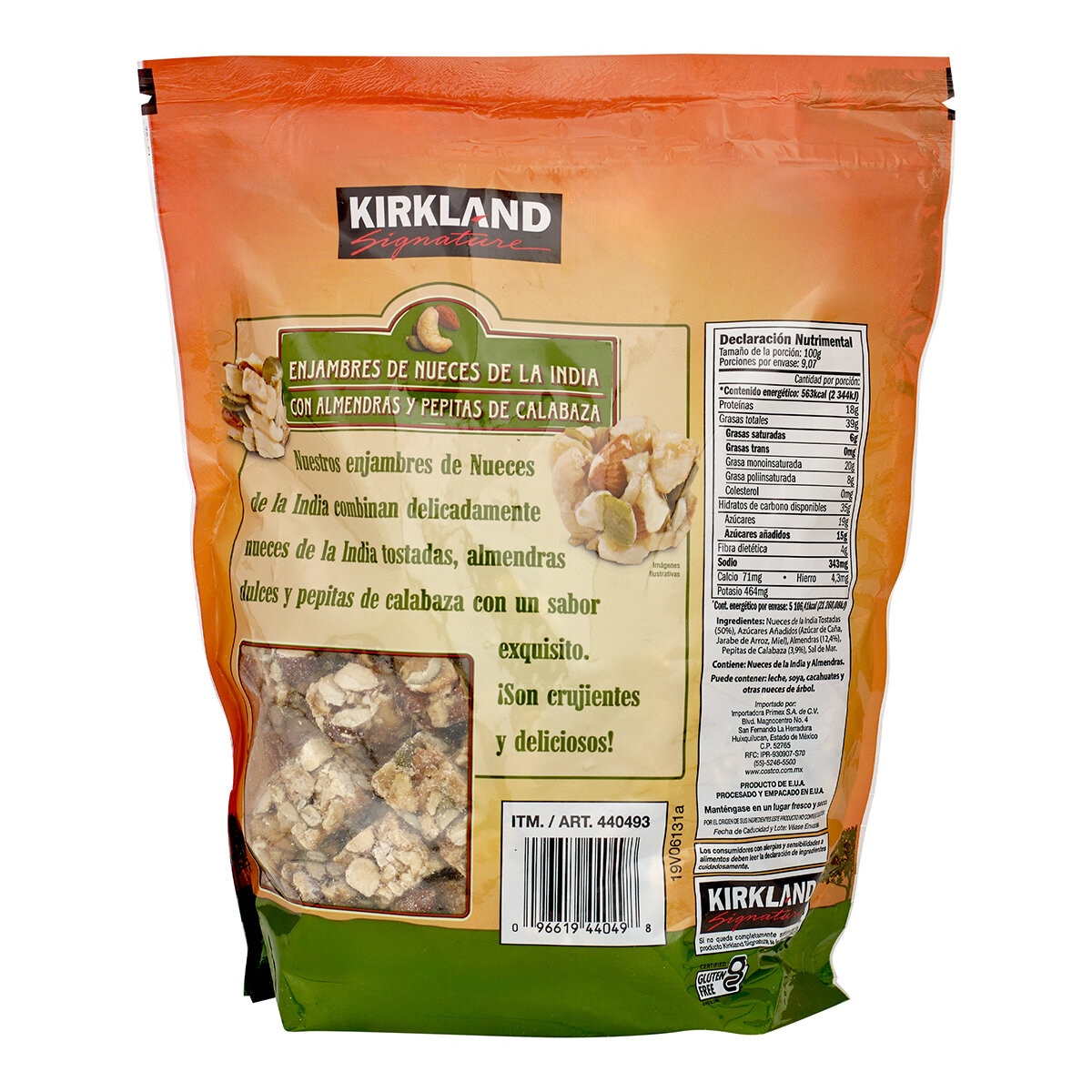Kirkland Signature Enjambres de Nueces de la India con Almendras y Pepitas de Calabaza 907 g