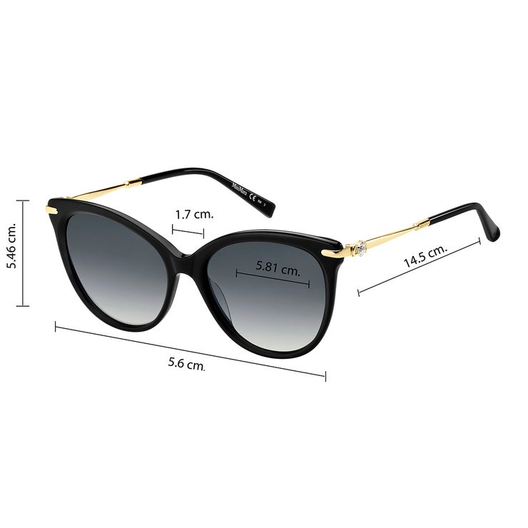 Lunettes De Soleil Max Mara Mm Shine I Col. 000/9O - Or Gris - Verres Gris UV400 - Neuf Avec étiquettes