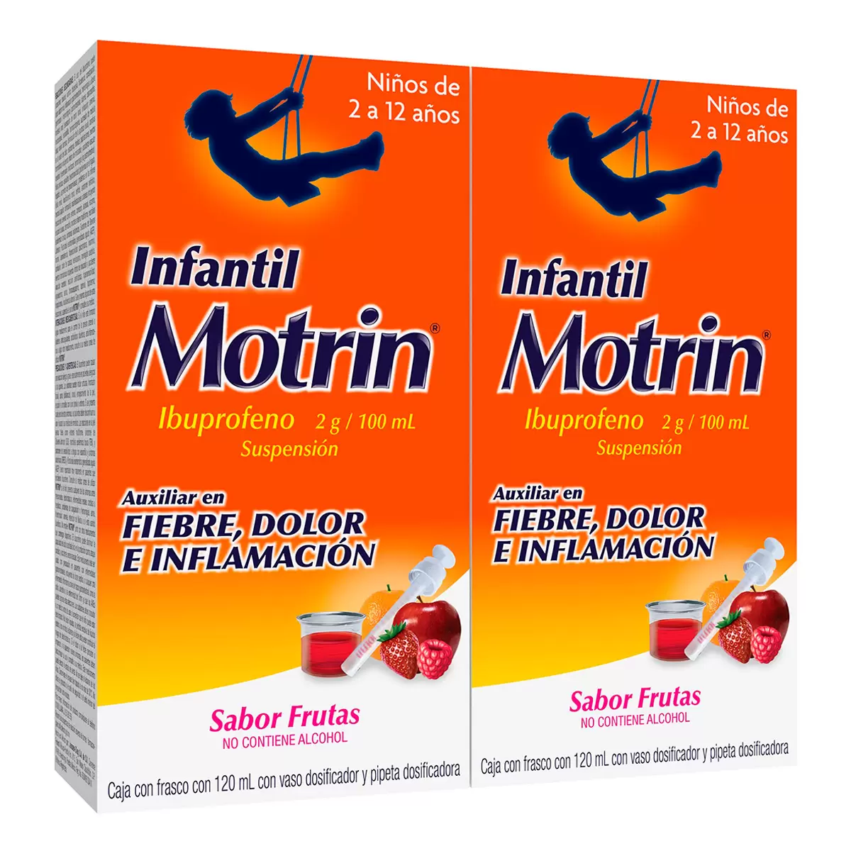 Motrin Suspension Infantil, 2 Frascos de 120mL c/u 