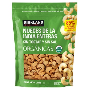 Kirkland Signature Nueces de la India Orgánicas sin Tostar y sin Sal 1.13 kg