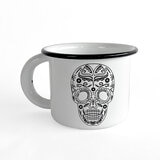 Baro Industrial, Vajilla Peltre, Diseño Calavera, 16 piezas