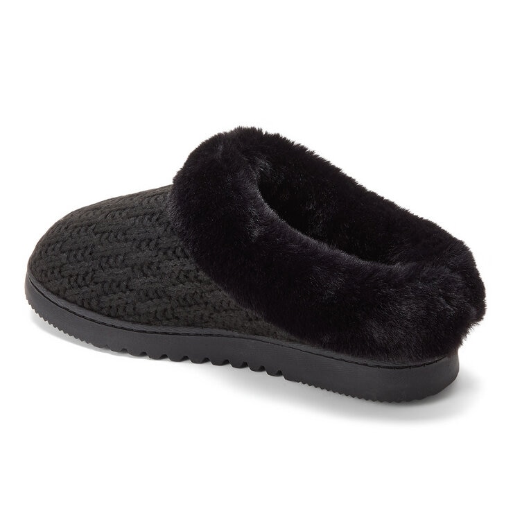 Dearfoams Pantufla para Dama Negro Mediana (24.5 cm / 25 cm)