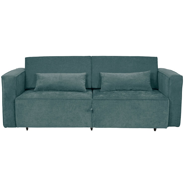 Violanti, Sofá Cama De 3 Plazas Con Brazos, Color Turquesa
