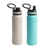 ThermoFlask 2 Botellas de Acero Inoxidable con Aislamiento al Vacío de Doble Pared Gris/Azul