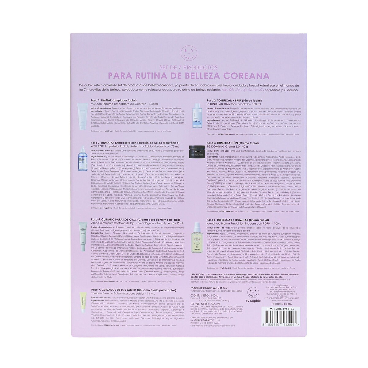 Cofre de Rutina Coreana con 7 Pasos