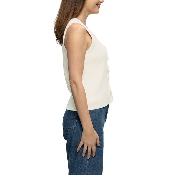 Hilary Radley Chaleco de Punto para Dama Blanco Chica