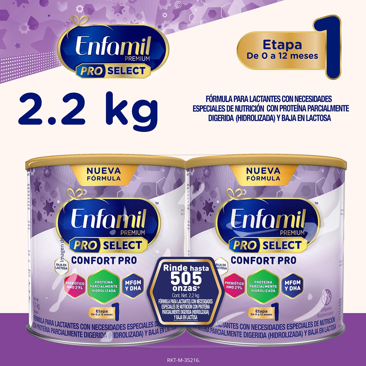 Enfamil Premium Confort Fórmula Láctea 2 pzas de 1.1 Kg