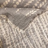 Life Comfort, Frazada Reversible de Algodón, Hojas Azul/ Blanco