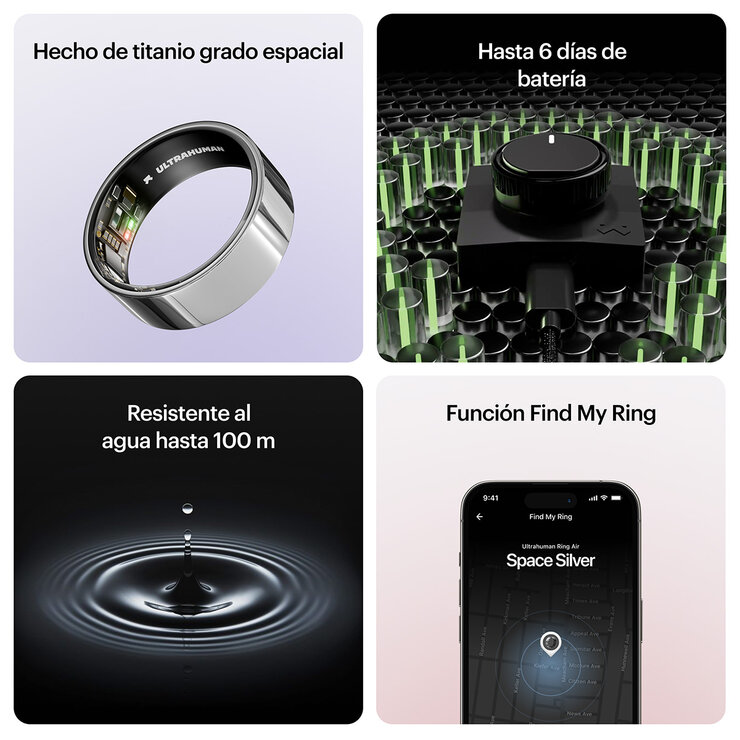 Ultrahuman Ring Air Plata Espacial