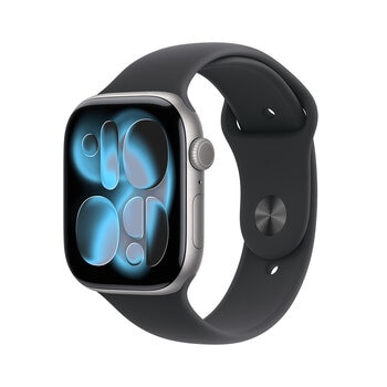 Apple Watch Series 11 (GPS) 46mm Aluminio Gris Espacial + Correa Deportiva Negra - Talla M/L