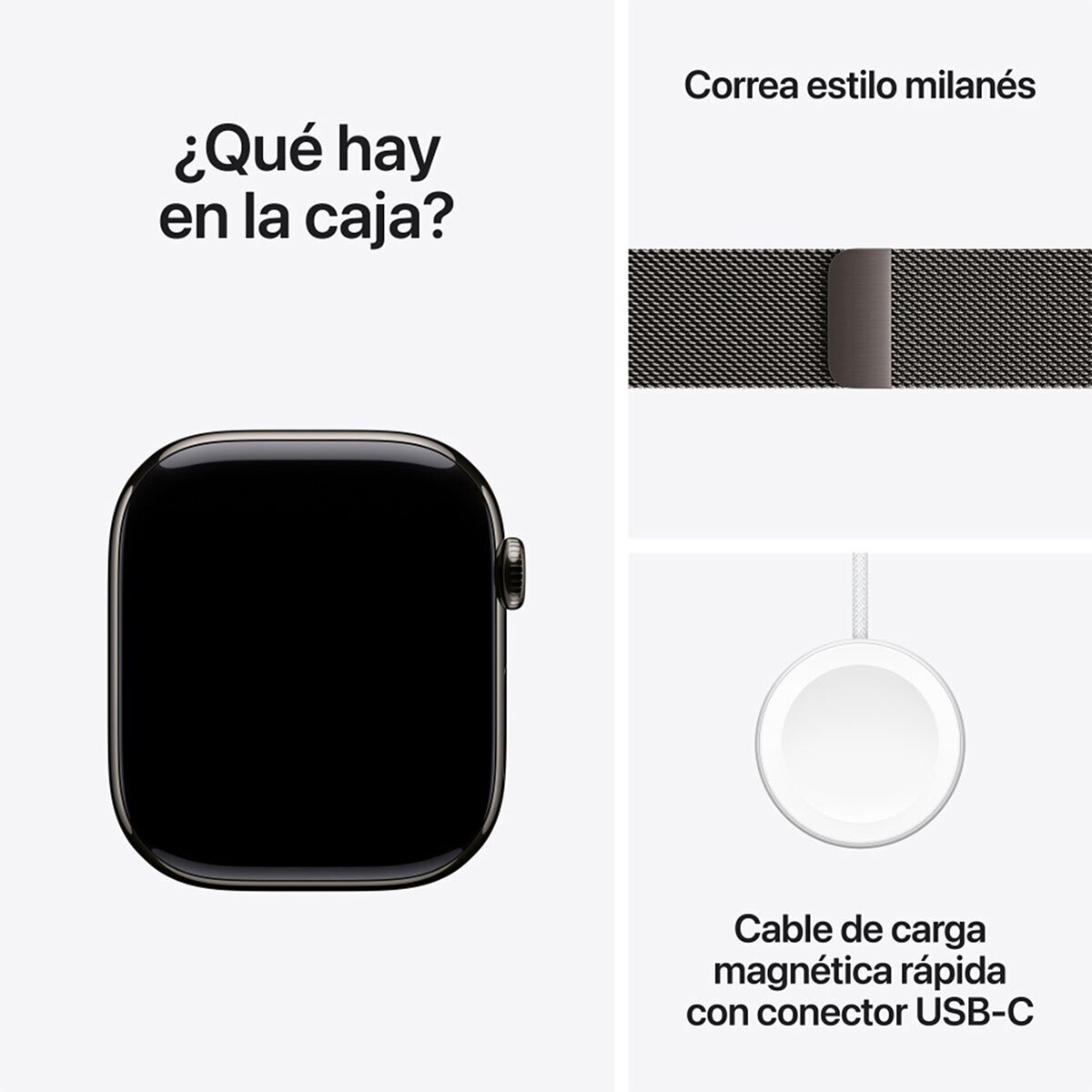 Apple Watch S10 (GPS + Cellular) Caja de titanio pizarra 46mm con correa Milanese Loop Pizarra (S/M)