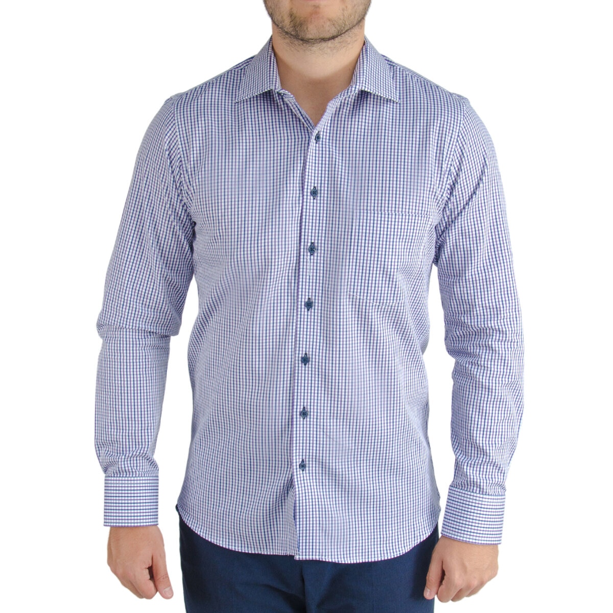 Emporio Colombo, Camisa de Algodón para Caballero Corte Slim, Color Blanco, Varias Tallas