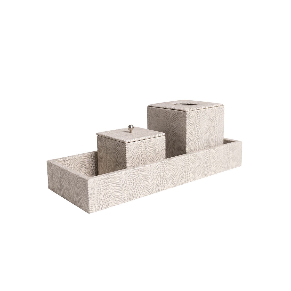 BHOME, Juego de Baño de Vinipiel, 3 Piezas, Color Hueso