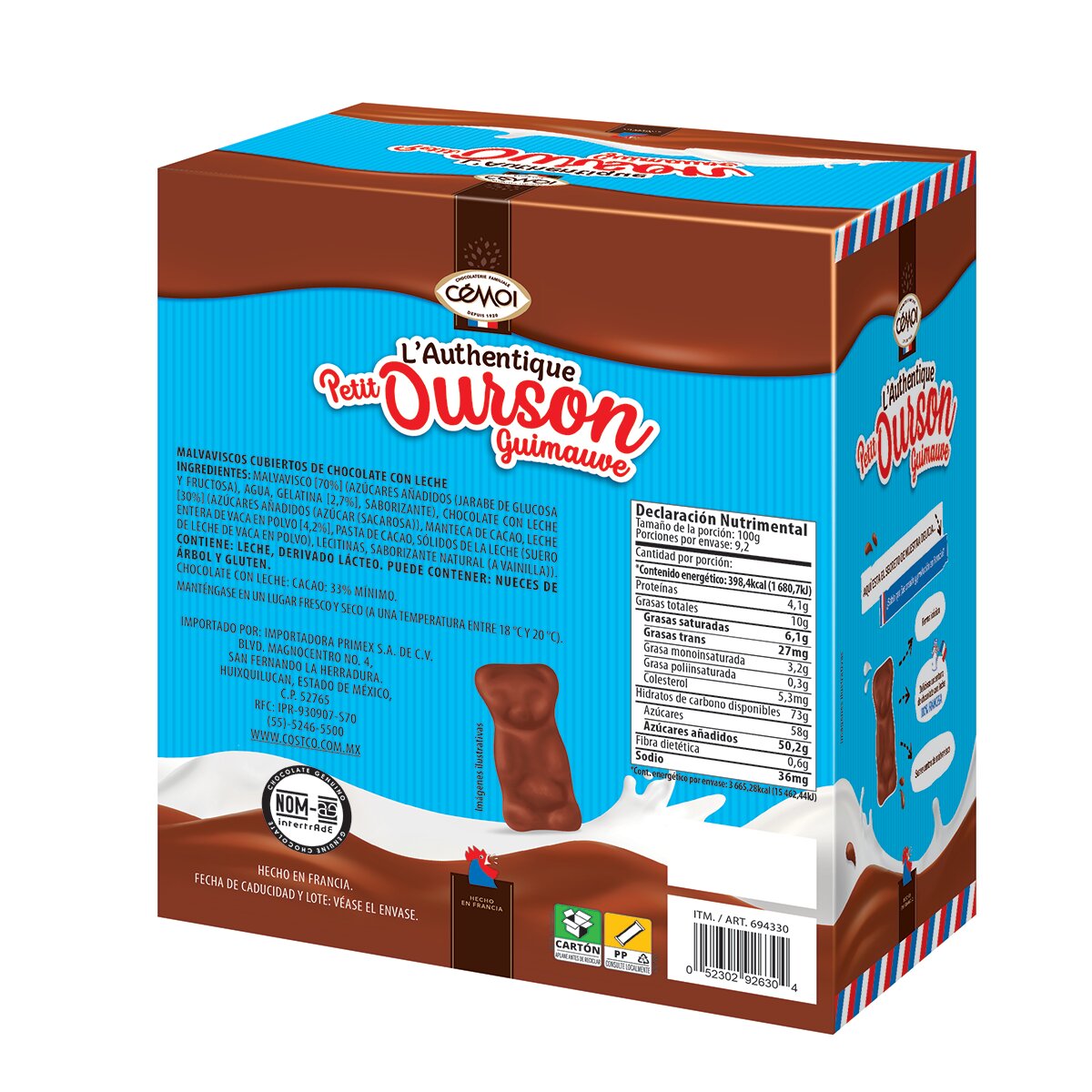 Cemoi Malvaviscos Cubiertos de Chocolate con Leche 920 g