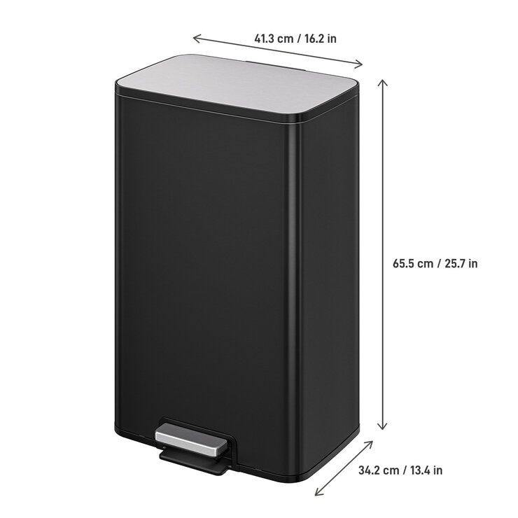 EKO, Bote de Basura de 50 L, Color Negro EKO, Bote de Basura de 50 L, Color Negro