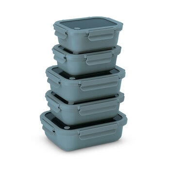 Safdie & Co Juego de 5 Recipientes de Cerámica con Tapa para Almacenamiento, Varios Colores Safdie & Co Juego de 5 Recipientes de Cerámica con Tapa para Almacenamiento, Varios Colores