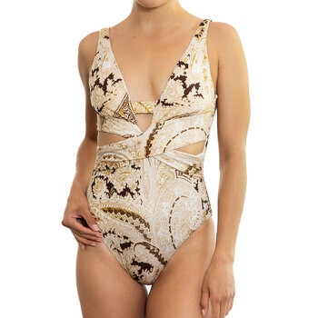 Alas de Sal, Traje de Baño Entero, Color Dorado, Varias Tallas