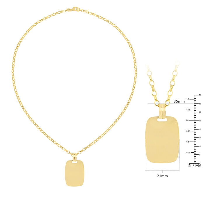 Dije Placa, Oro Amarillo 14K