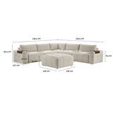 Aiden & Ivy, Paige, Seccional Modular de 6 Piezas con Otomano