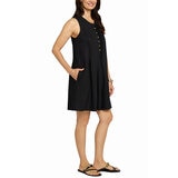 Matty M Vestido Tipo Lino para Dama Negro Extra Chica