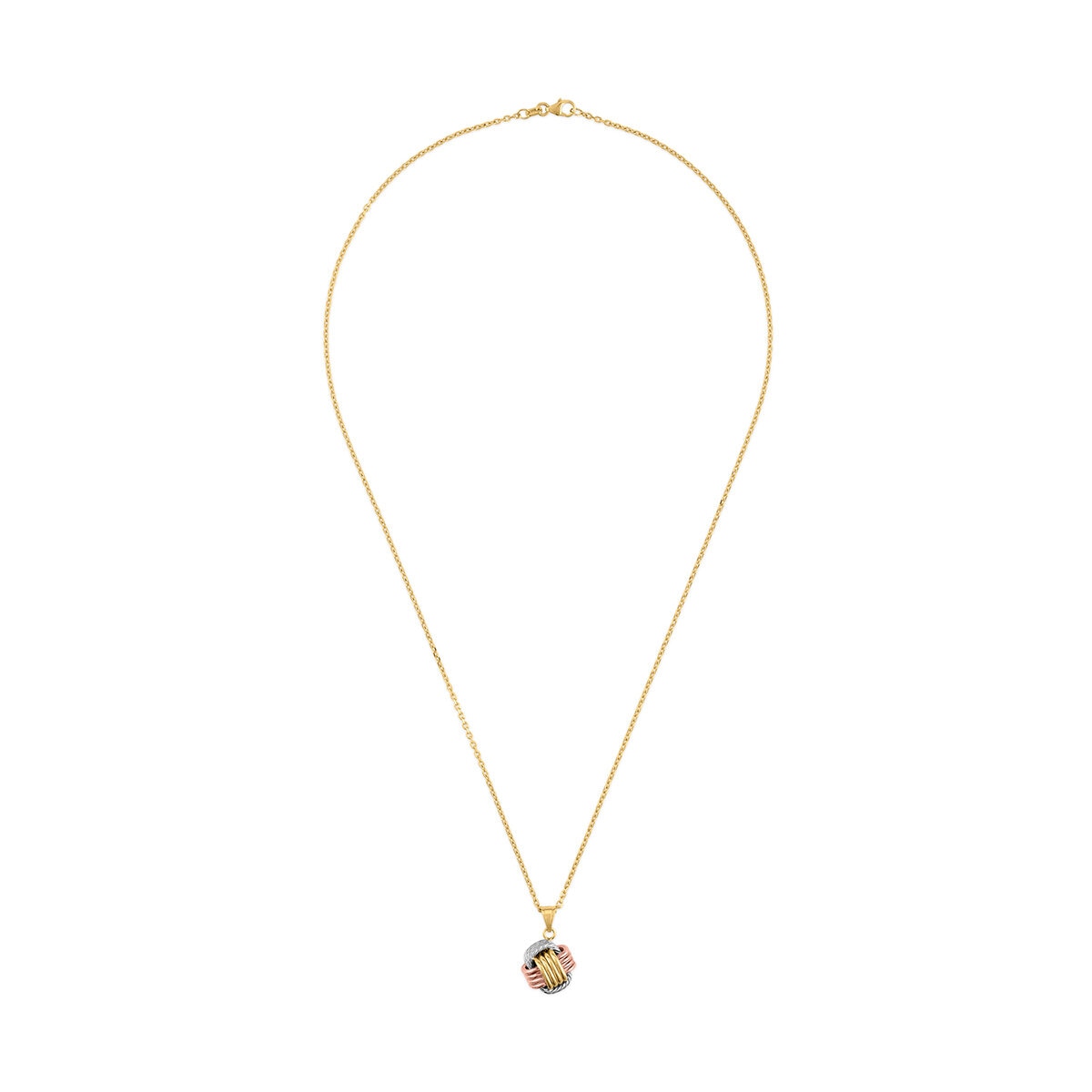 Collar con Dije de Nudo de Corazón, Oro 14k Collar con Dije de Nudo de Corazón, Oro 14k