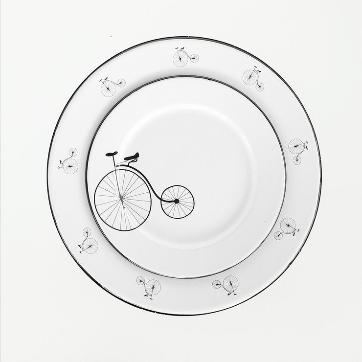 Baro Industrial, Vajilla de Acero Porcenalizado (Peltre) con Diseño, 16 piezas Modelo Velo