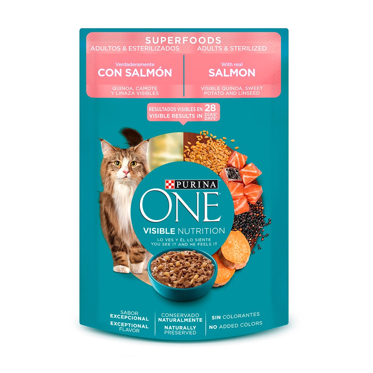 Purina One Cat Alimento Húmedo con Salmón 24 pzas de 85 g