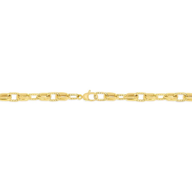 Pulsera, Eslabones Ovalados, Oro Amarillo 14K, 19.05cm