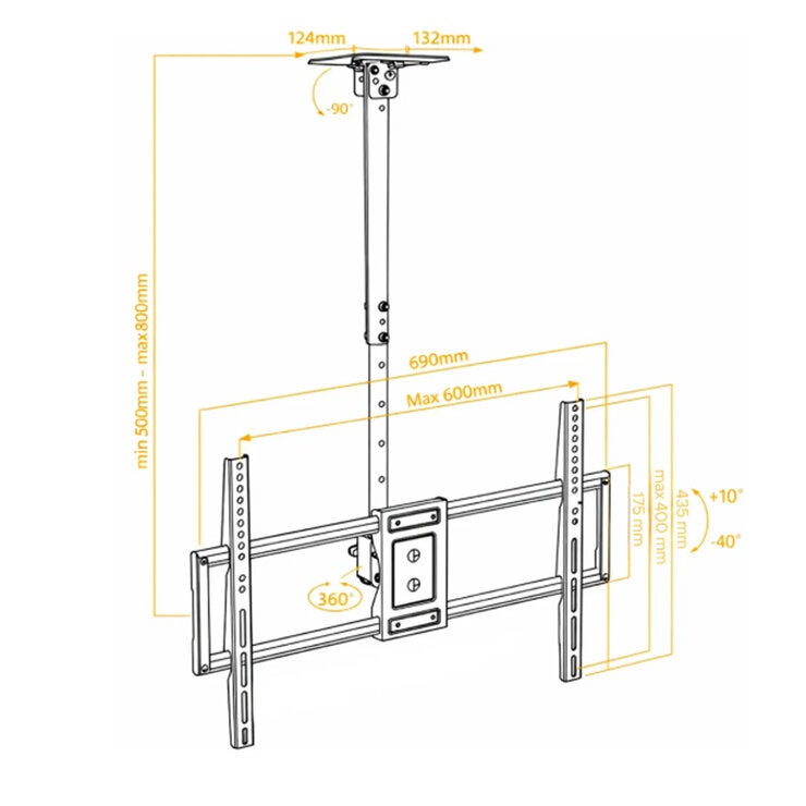 Blackrock Soporte de Techo para TV 37" a 75" Blackrock Soporte de Techo para TV 37" a 75"
