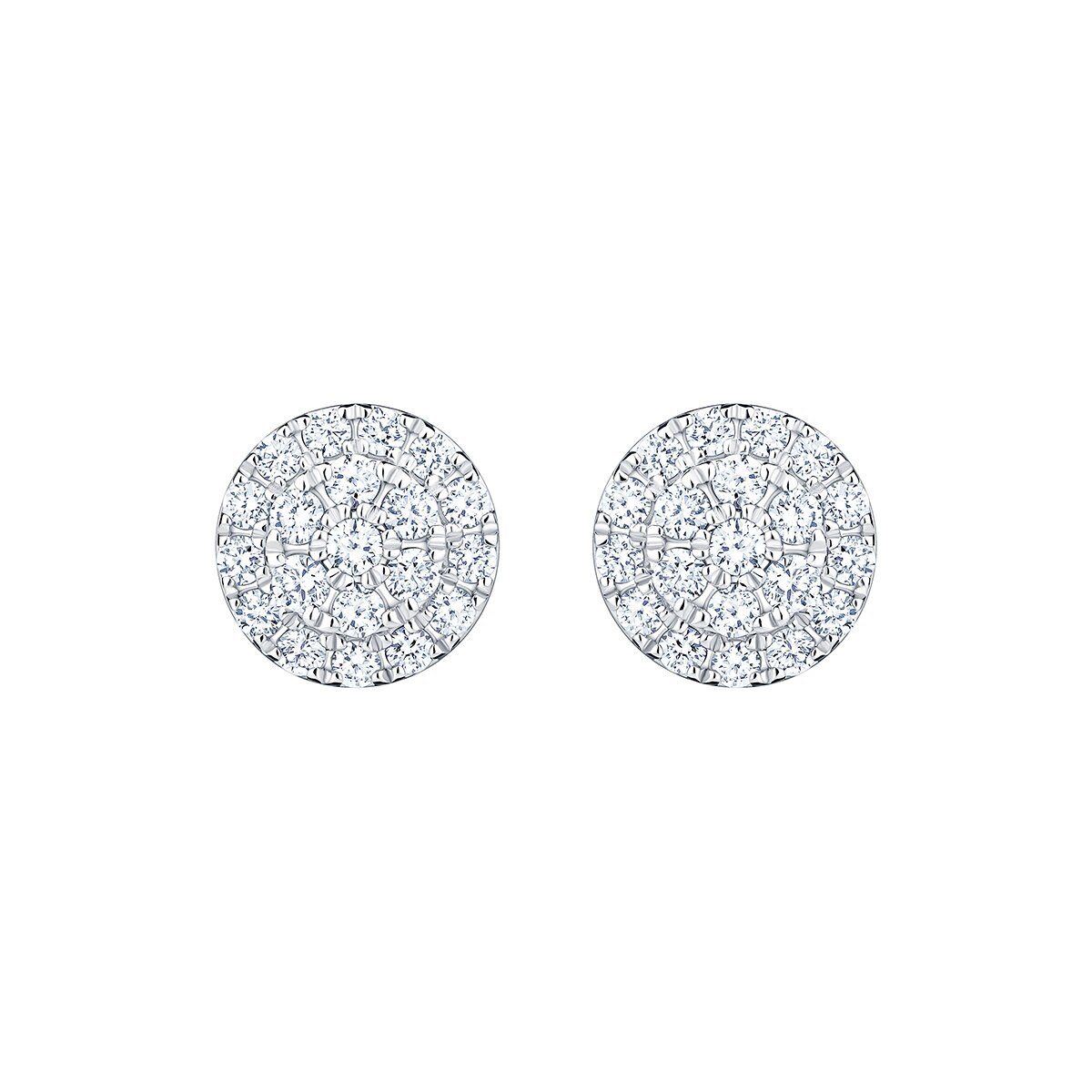 Aretes de Diamantes, 0.30ctw, Corte Redondo, Oro Blanco de 14Kt