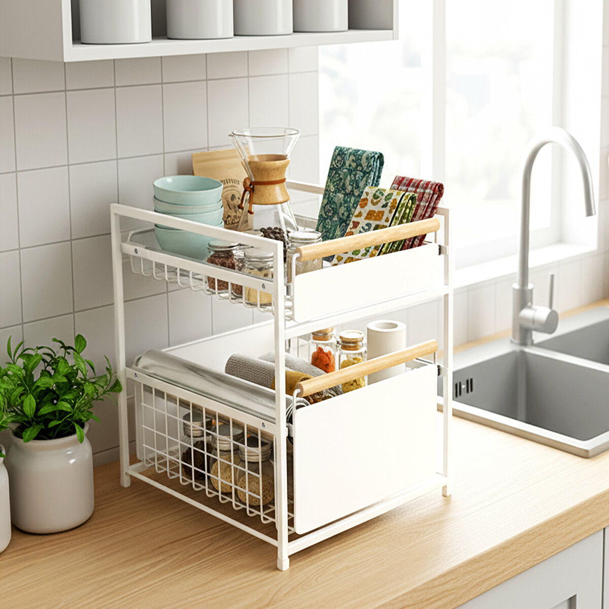 Mesa - Inspired Living, Organizador Metálico de 2 Niveles