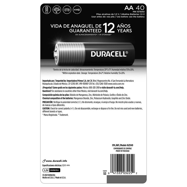 Duracell, Pilas AA Power Boost de 40 piezas