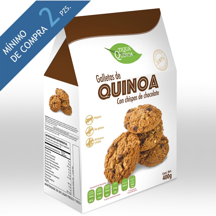 Tiqua galletas de quinoa con chispas de chocolate 400g Costco Mexico
