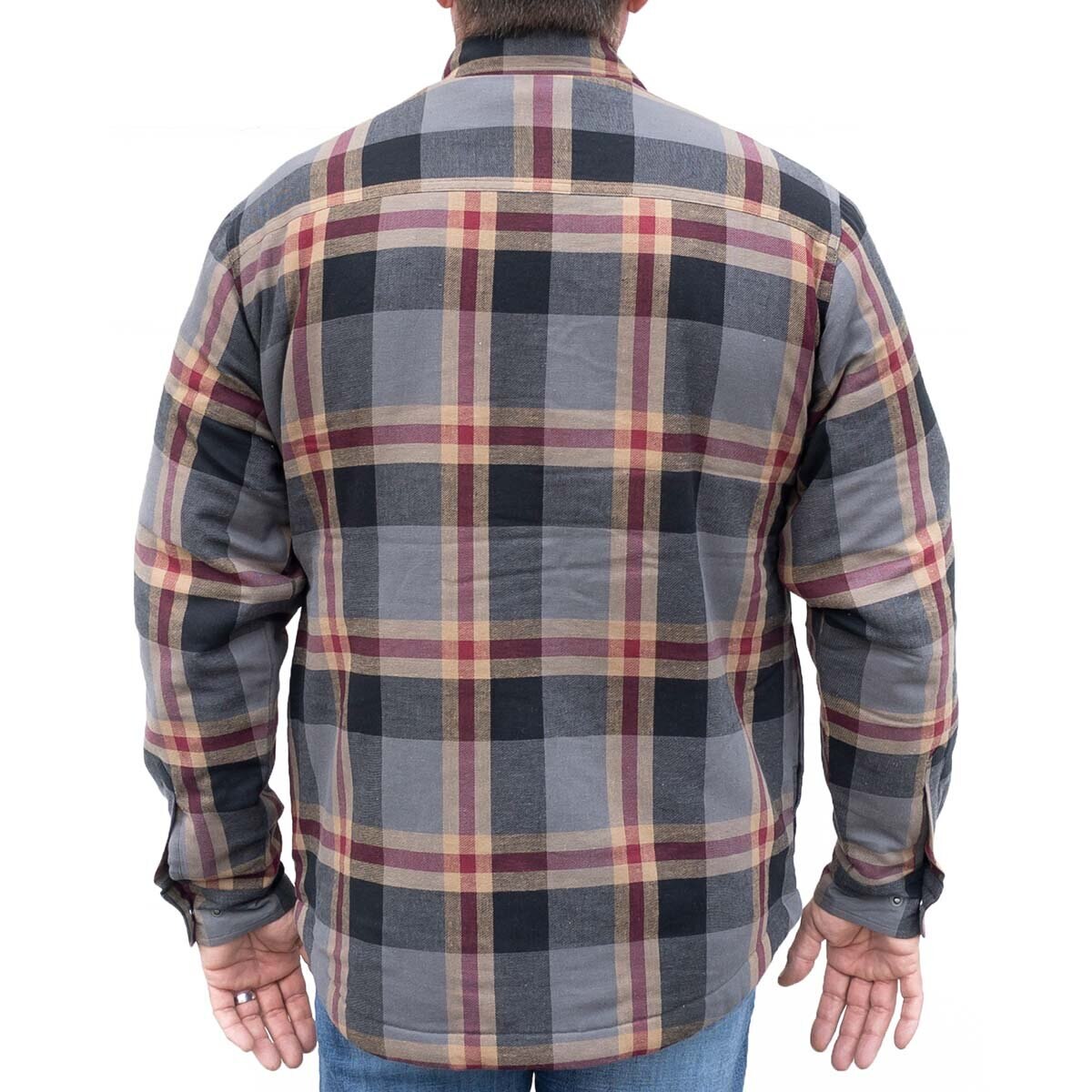 Grizzly Mountain Chamarra de Franela con Forro para Caballero Gris