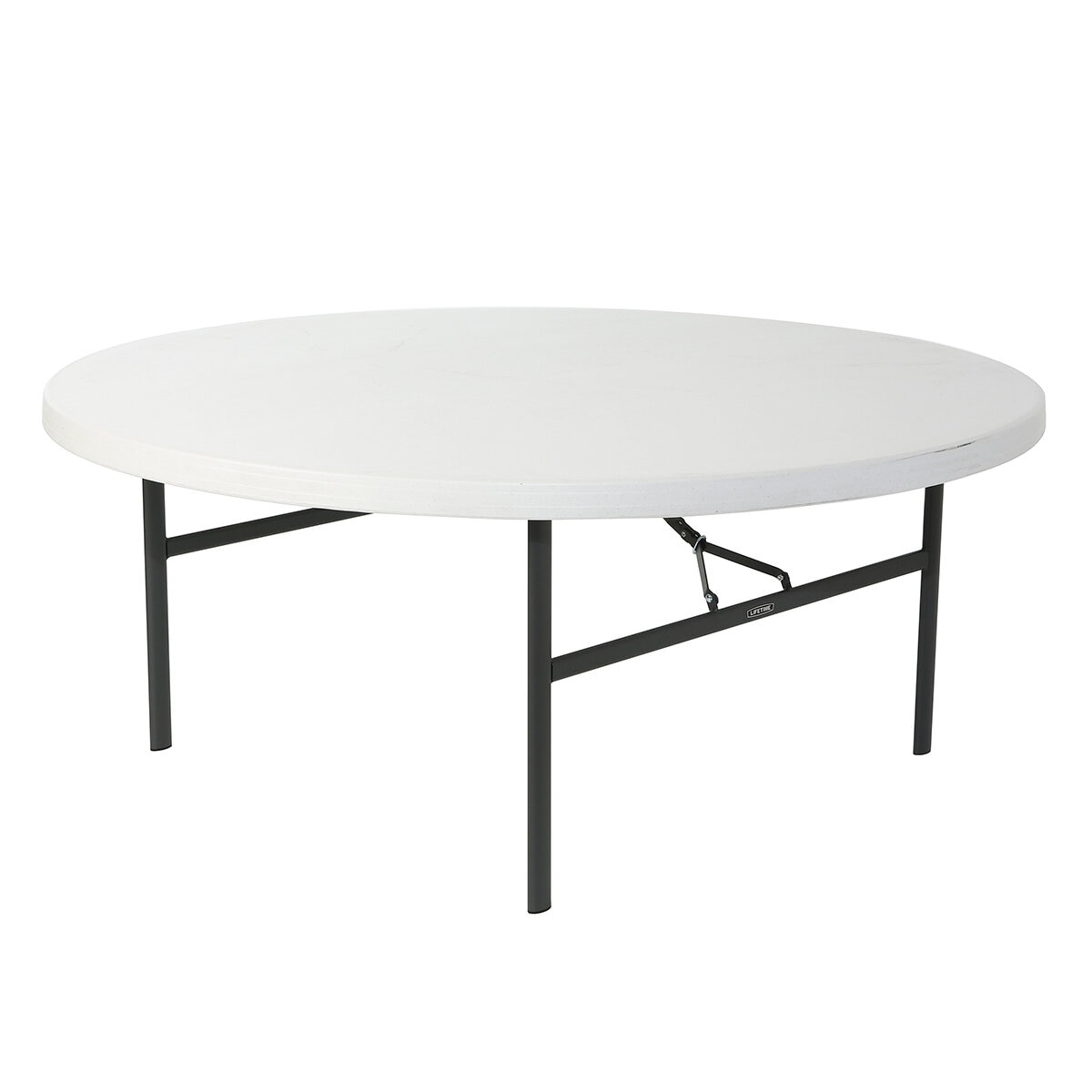 Lifetime Mesas Plegables Redondas 1.82m Color Blanco 12 Piezas con Carro Transportador