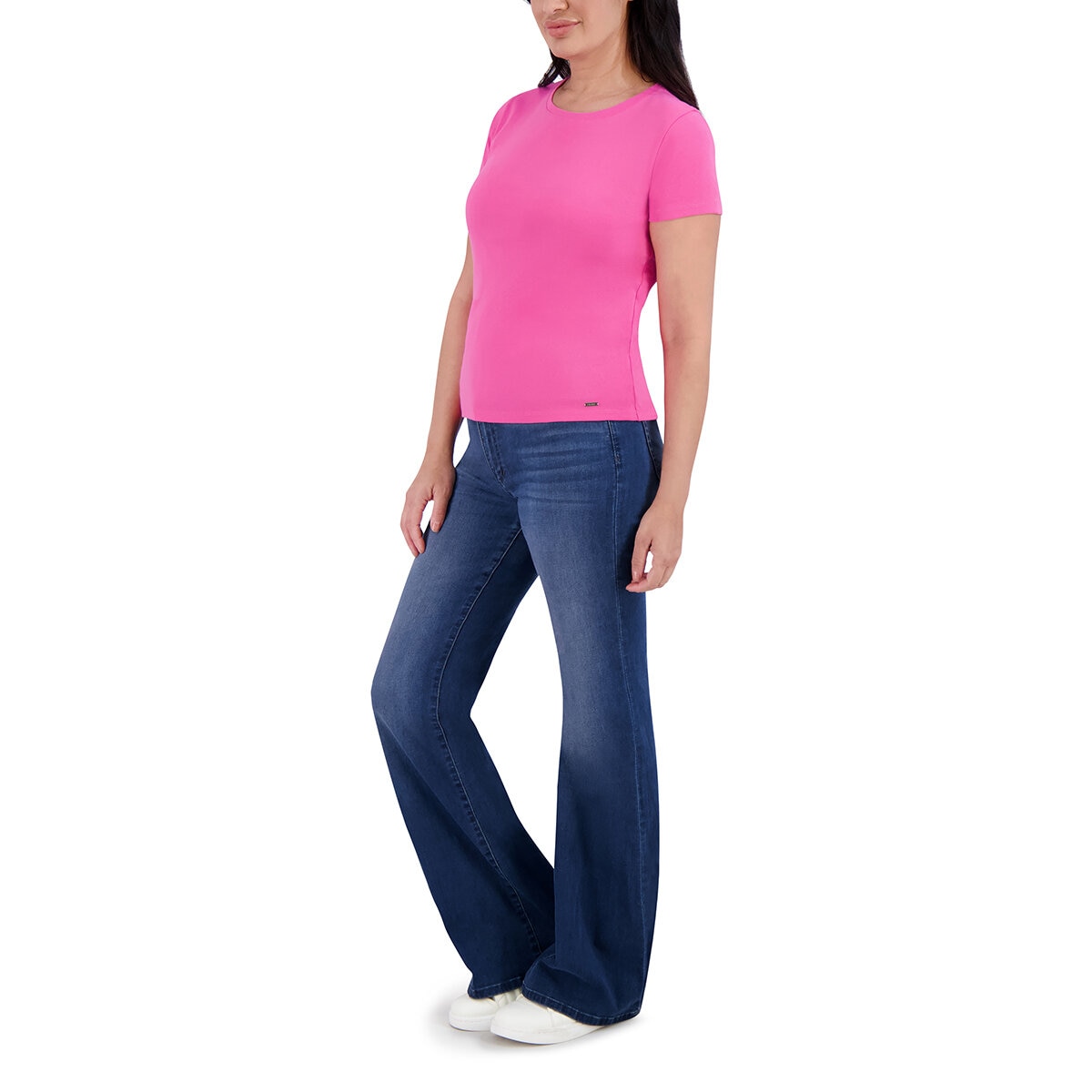 DKNY Playera para Dama Rosa Grande