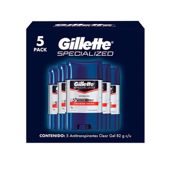 Gillette Antitranspirante Gel Invisible Specialized 5 pzas de 82 gr