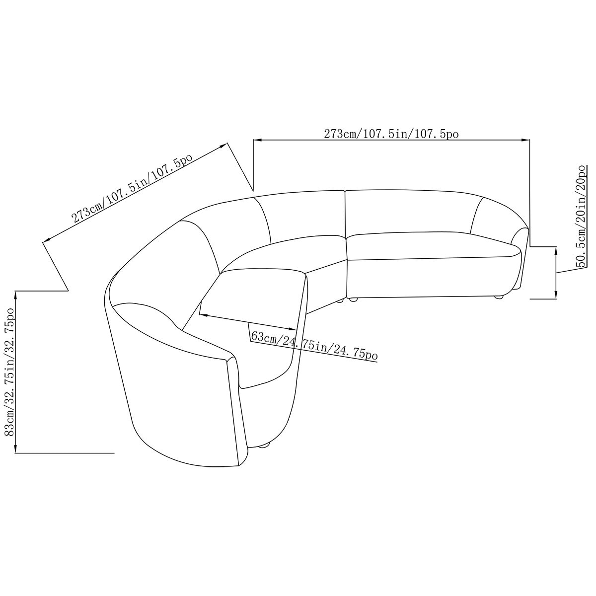 Ontai, Dolen, Seccional de Tela Curvo Ontai, Dolen, Seccional de Tela Curvo