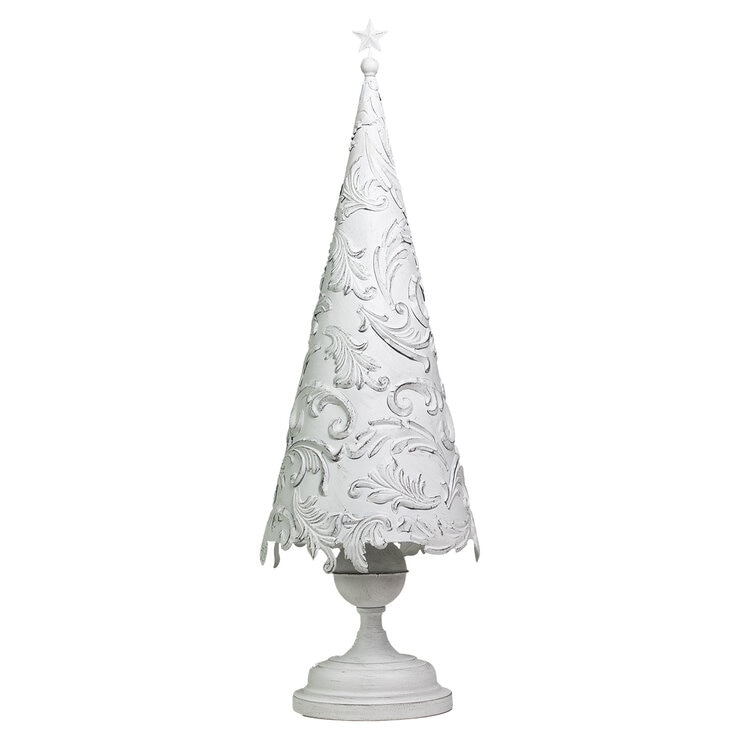 Árbol de Navidad Decorativo Metálico, Blanco