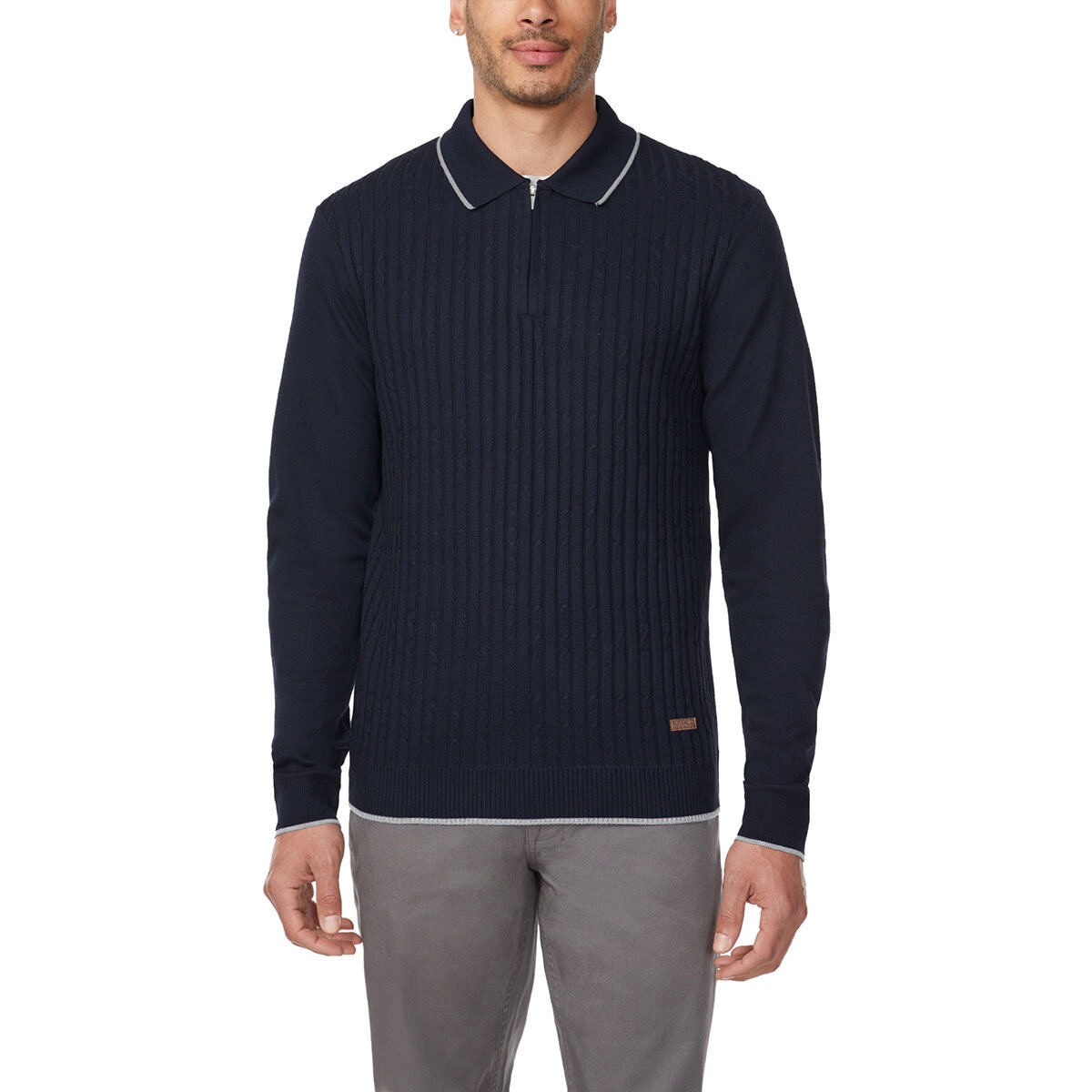 Buffalo David Bitton Suéter tipo polo para Caballero Azul Grande