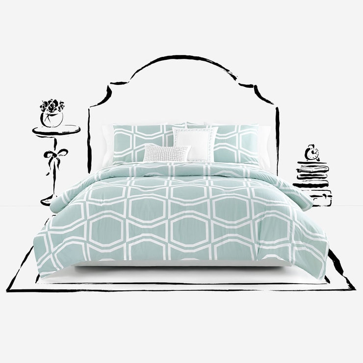 Kate Spade, juego de edredón tamaño Queen, 5 piezas, bow tie Costco